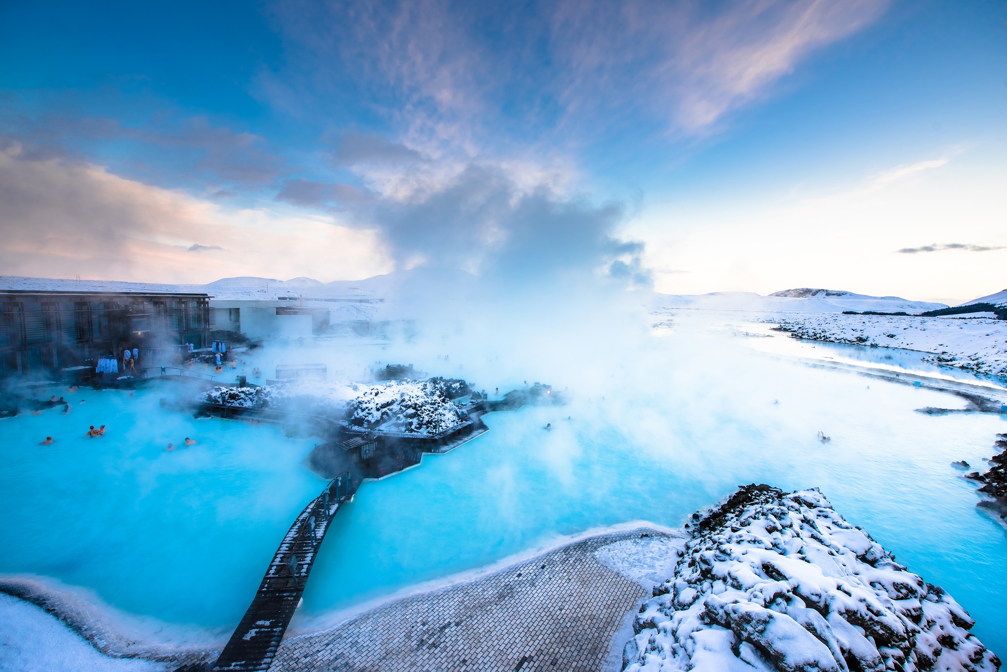 Blue lagoon hot spring geothermal spa in Iceland